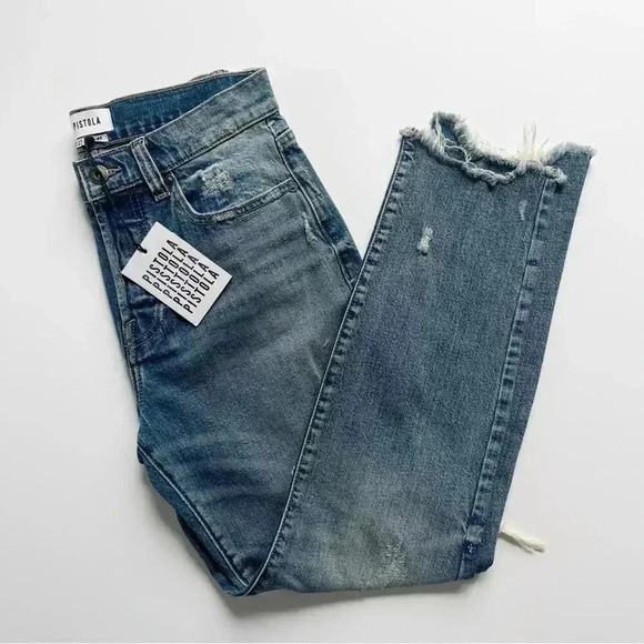 Pistola Nico High Rise Mom Fit Jeans in Bluegrass Wash Size 27 NWT - Picture 4 of 9